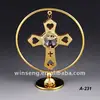24k gold plated cross Ornament for tabletop