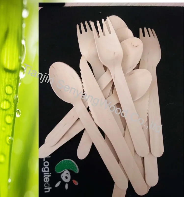 Bulk Disposable Biodegradable Wooden Cutlery Eco Friendly Wedding