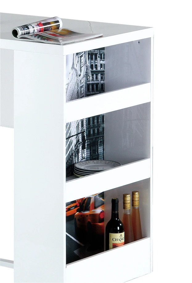 New style high tall furniture elegant luxury design white wooden bar table metal wood for outdoor indoor 