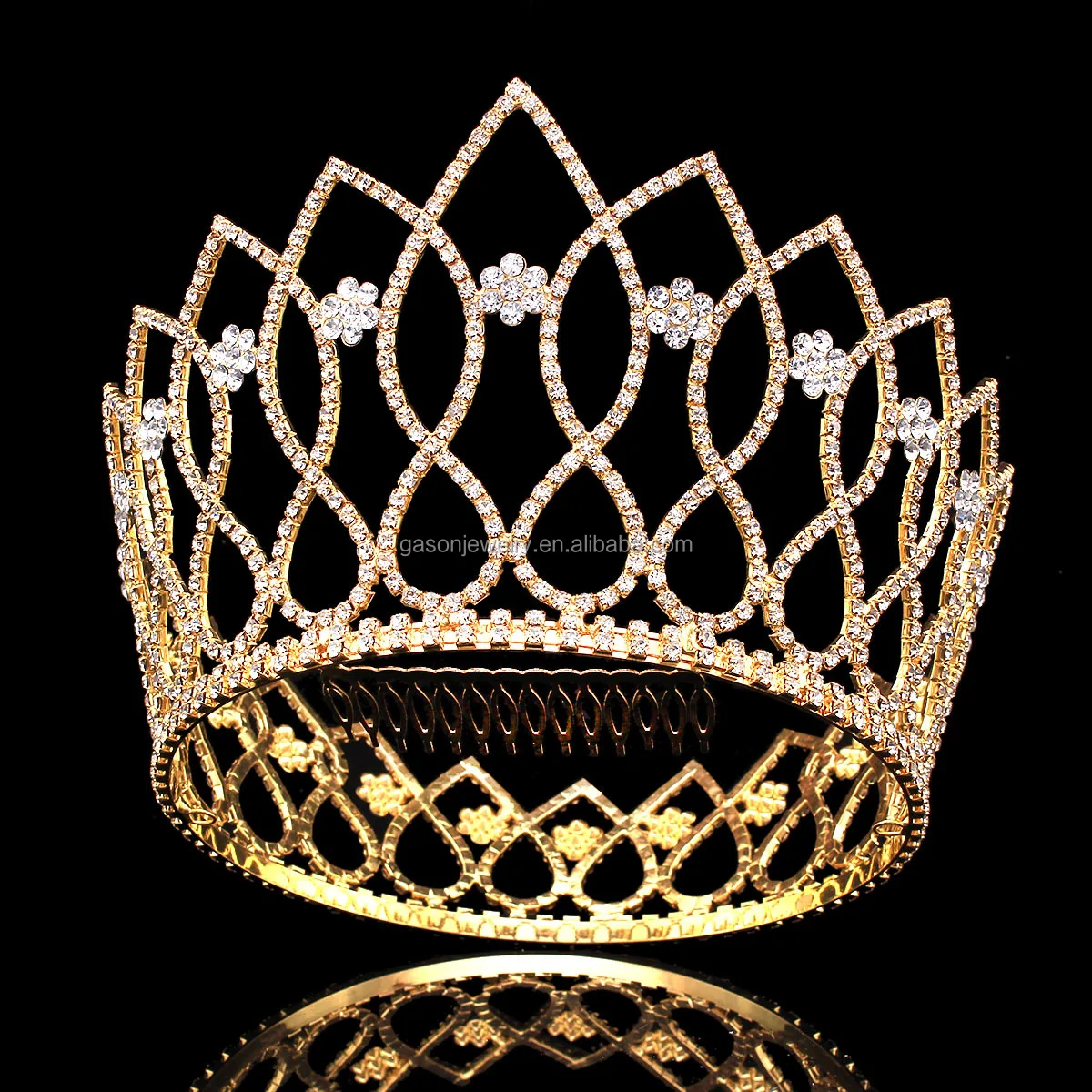 Factory Wholesale Diamond Tiaras And Crowns Silver Wedding Tiara Rhinestone Bridal Crown Crystal