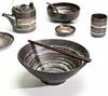 Antique color ceramic round noodle bowl Japanese cuisine soup bowl
