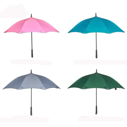 Semi-automatic Extra Large Windproof Long Handle Lotus Leaf Umbrella