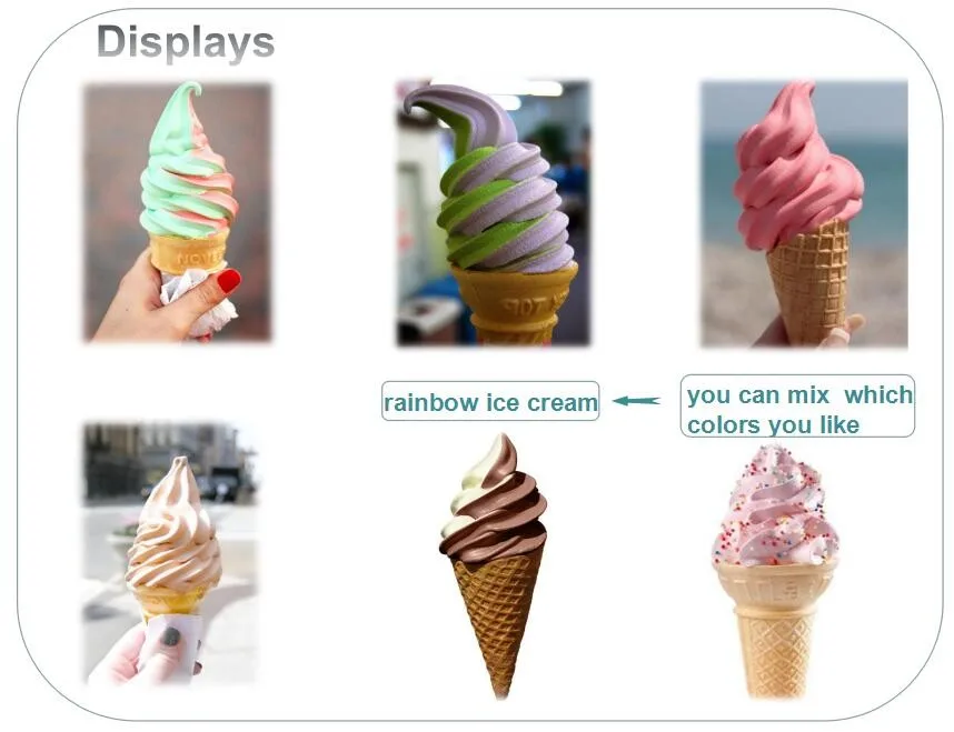 2017 New Portable Rainbow Soft Serve Ice Cream Machine Soft Ice Cream