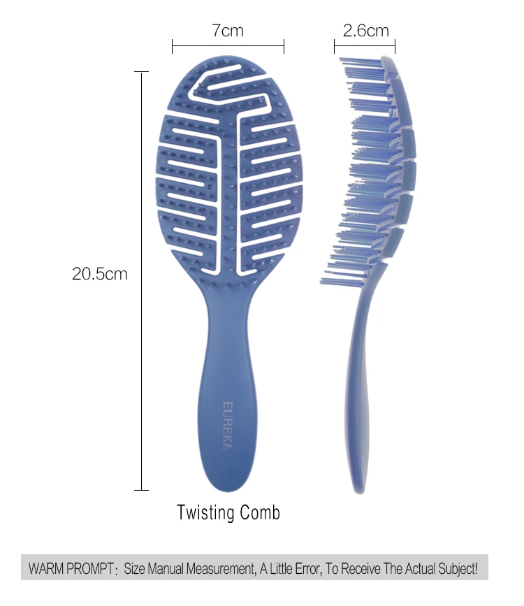 EUREKA 2372-BL Detangle Paddle Wet And Dry Vent Message Hair Brush