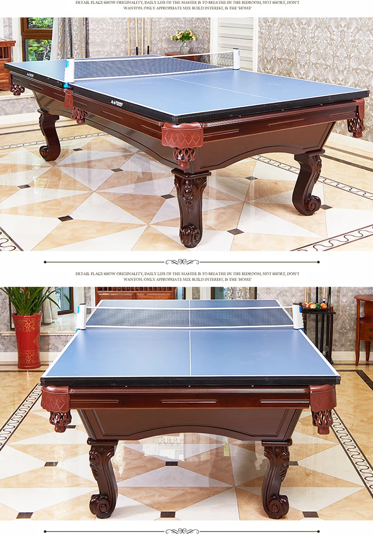 Classical Antique Slate Carving Wooden United Billiards Pool Table