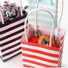 Black and white striped kraft paper gift bag for packaging Birthday Wedding Holiday