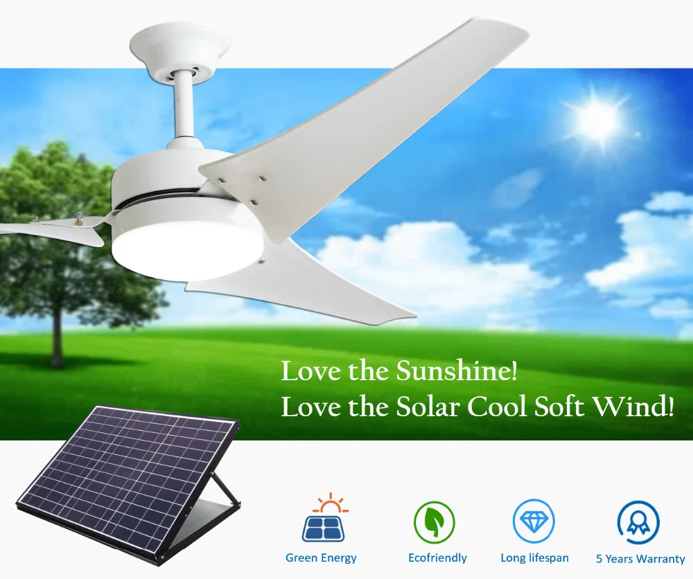 Super Quiet Strong Breeze 90w 60 Rechargeable Solar Powered Battery Operated Dc Motor Double Ceiling Cool Fan With Light Buy Solar Ceiling Fan