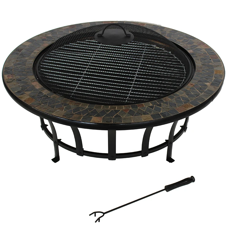 Garden Slate Top Fire Pit Grill Table Buy Fire Pit Grill Table