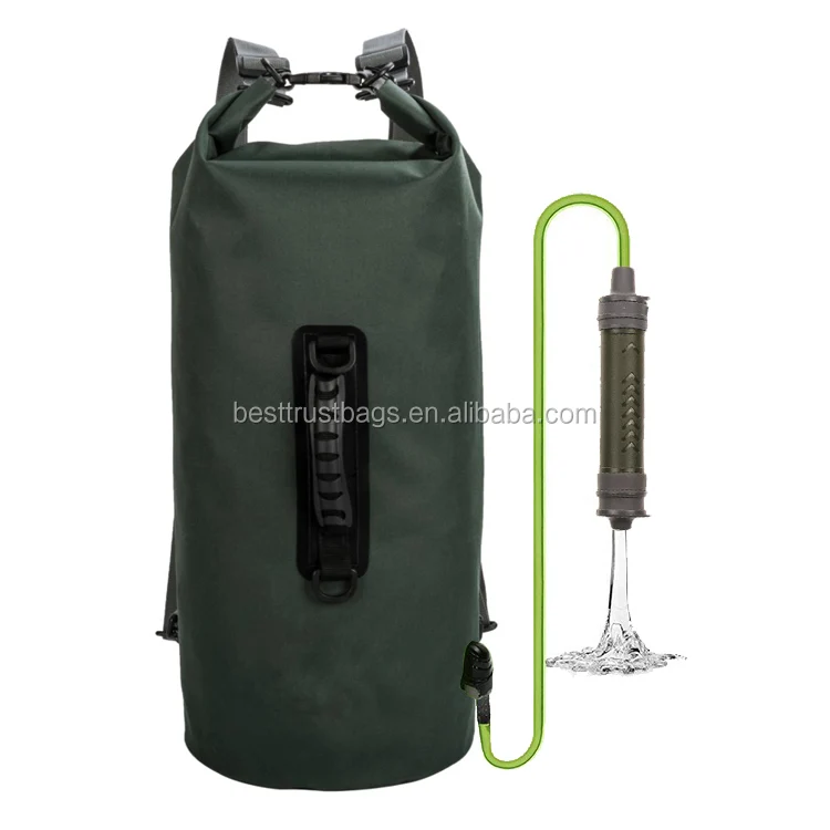 Water Filter Bag Shower Water Filtration 500d Pvc Survival Dry Bag With