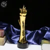 MH-NJ00474 resin golden fire crystal trophy awards