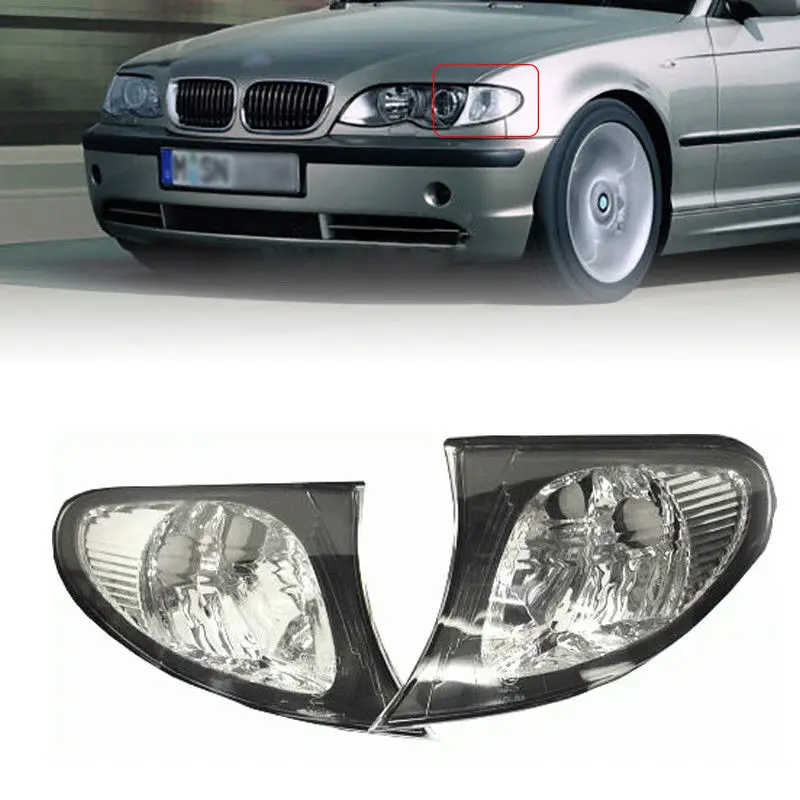 Euro Style Black/clear Corner Signal Lights By Depo Fit 20022005 Bmw