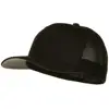 custom 60% cotton 40% polyester plain blank middle profile Structured fitted trucker cap black