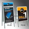 Double side A shape aluminum picture frame display stand