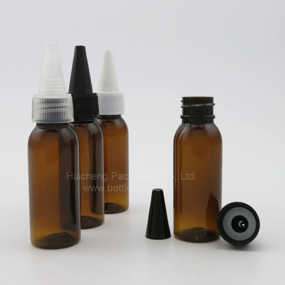 Wholesale 30ml Amber Plastic Squeeze Bottles With Twist Tip Spout