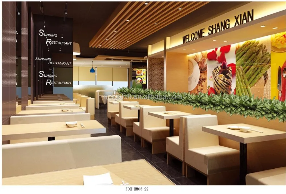 Fast food dining table and chair  furniture store(FOH-XM03-22)