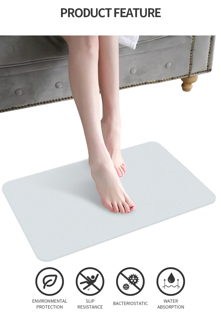Anti-slip Diatomite Bath Floor Mat Diatomite Floor Mat
