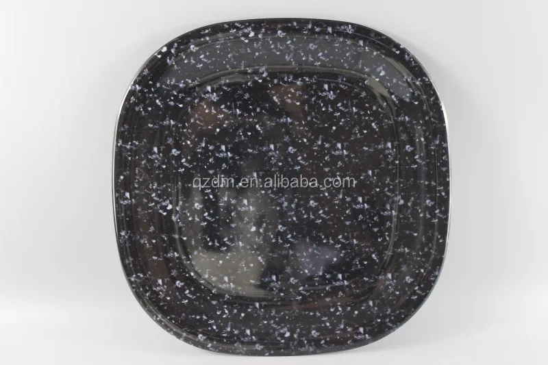 Black Plate , Melamine Square Plate Dessert Plate