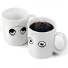 creative white big eye expression hot sensitive color--changing sublimation ceramic mug
