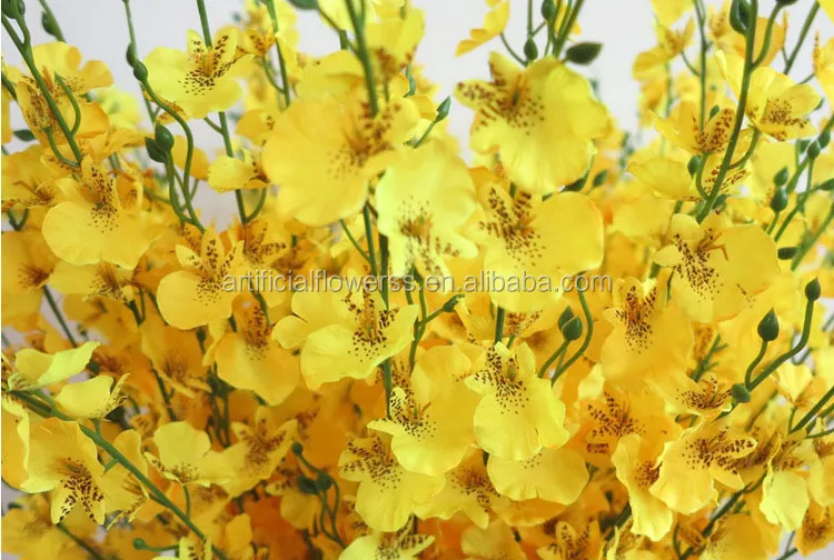 Warna Kuning Panjang Sutra Buatan Bunga Menari Anggrek Plastik Product On Alibaba Warna Kuning Panjang Sutra Buatan Bunga
