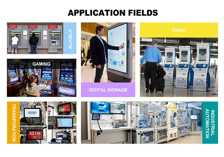 2k 4k 15.6 17.3 19.5 21.5 24 27 inch ips open frame touch screen Monitors for Gaming Kiosk POS ATM Machine