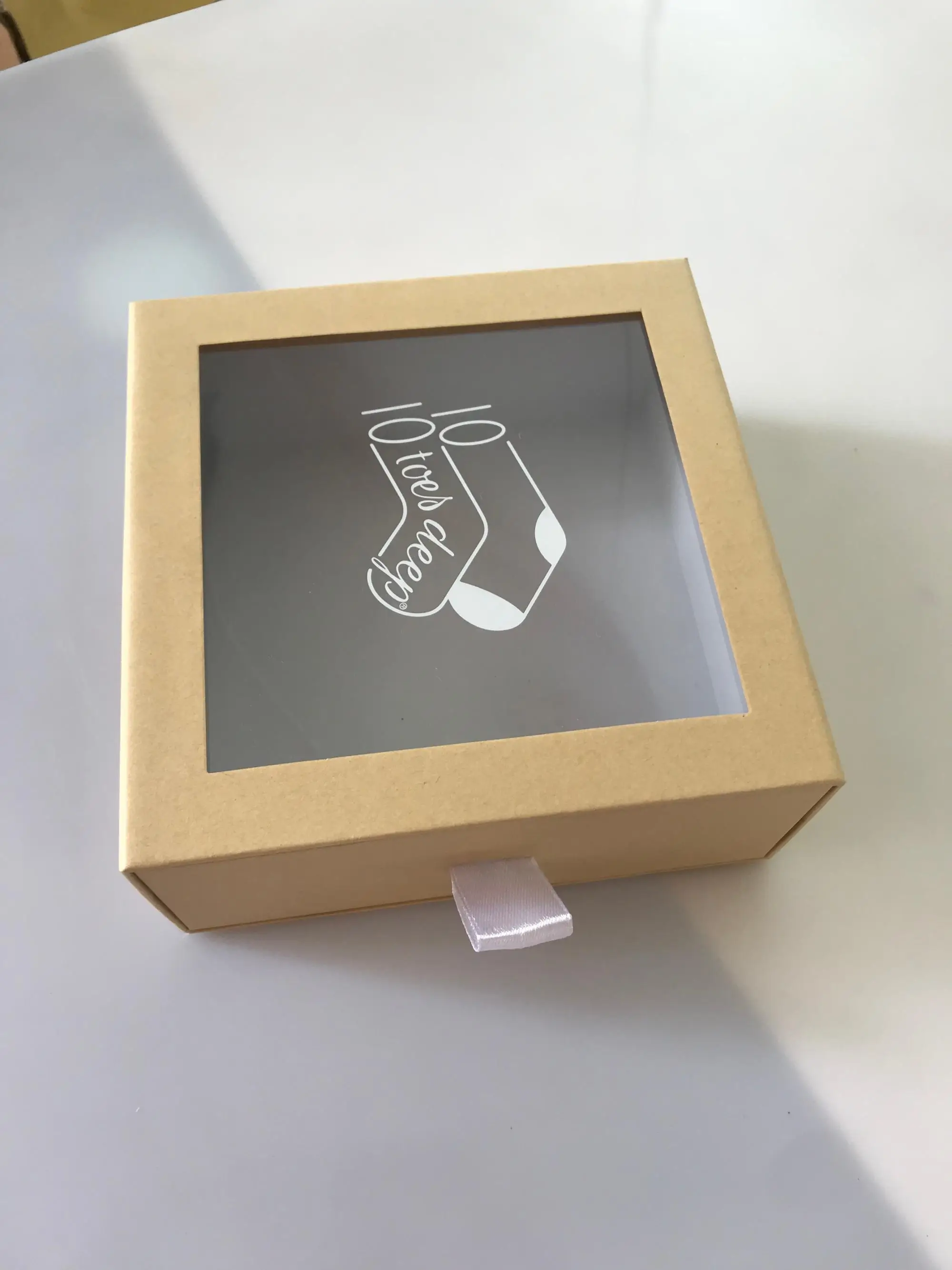 Recycle Brown Kraft Paper Drawer Gift Box With Pvc Window Lid Buy