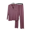 High quality quick dry cheap knitted long sleeves spring thin pajama set