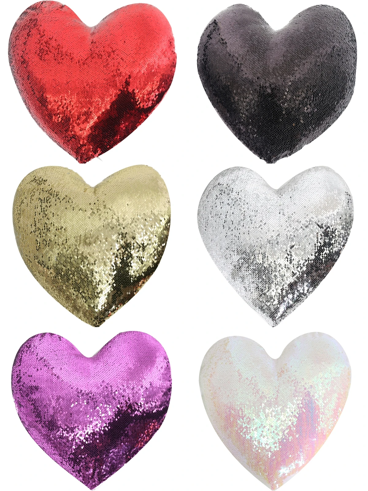 Wholesale High Quality Decorative Heart Shaped Sequin Pillow Case