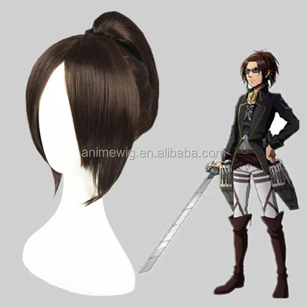 High Quality 40cm Short Brown Attack On Titan Hanji Zoe Synthetic Anime Ponytail Wig Cosplay Costume Hair Wig Party Wig Buy Attack On Titan Cosplay Hair Wig Anime Cosplay Wig Short Brown Cosplay Hair