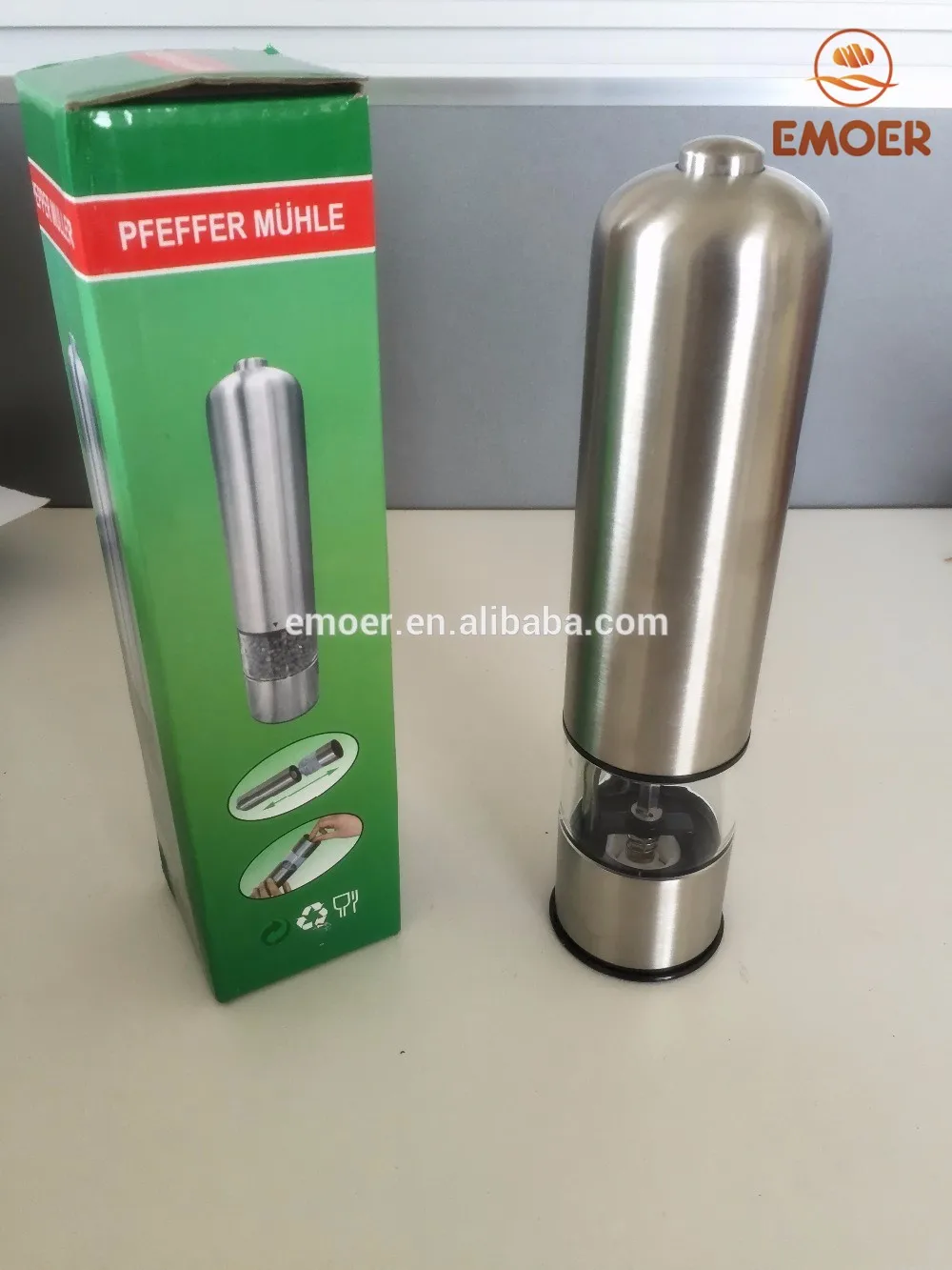 Emoer Wholesale Stainless Steel Electric Pepper Mill Buy Stainless