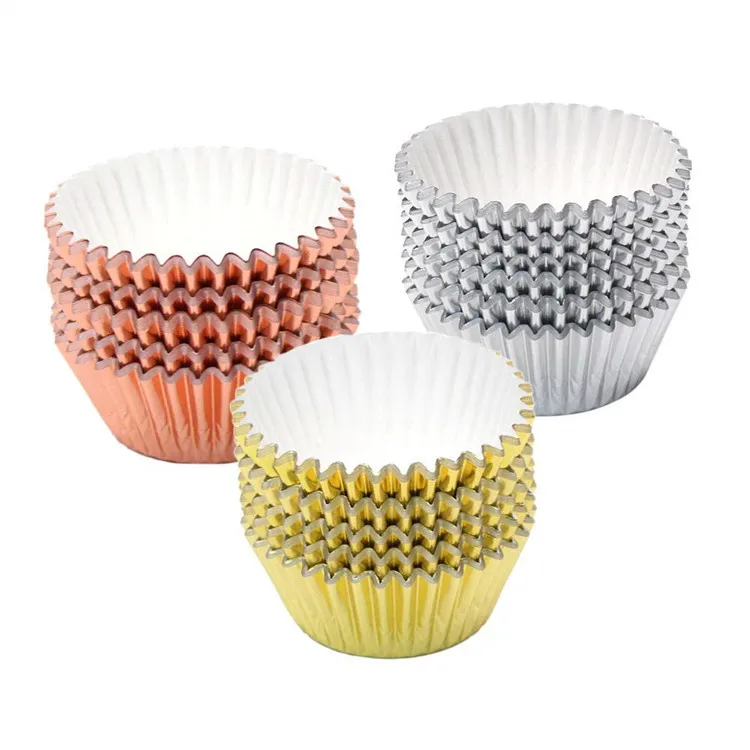 Mini Red Aluminum Foil Cupcake Liners Cups Cake Cupcake Cookie