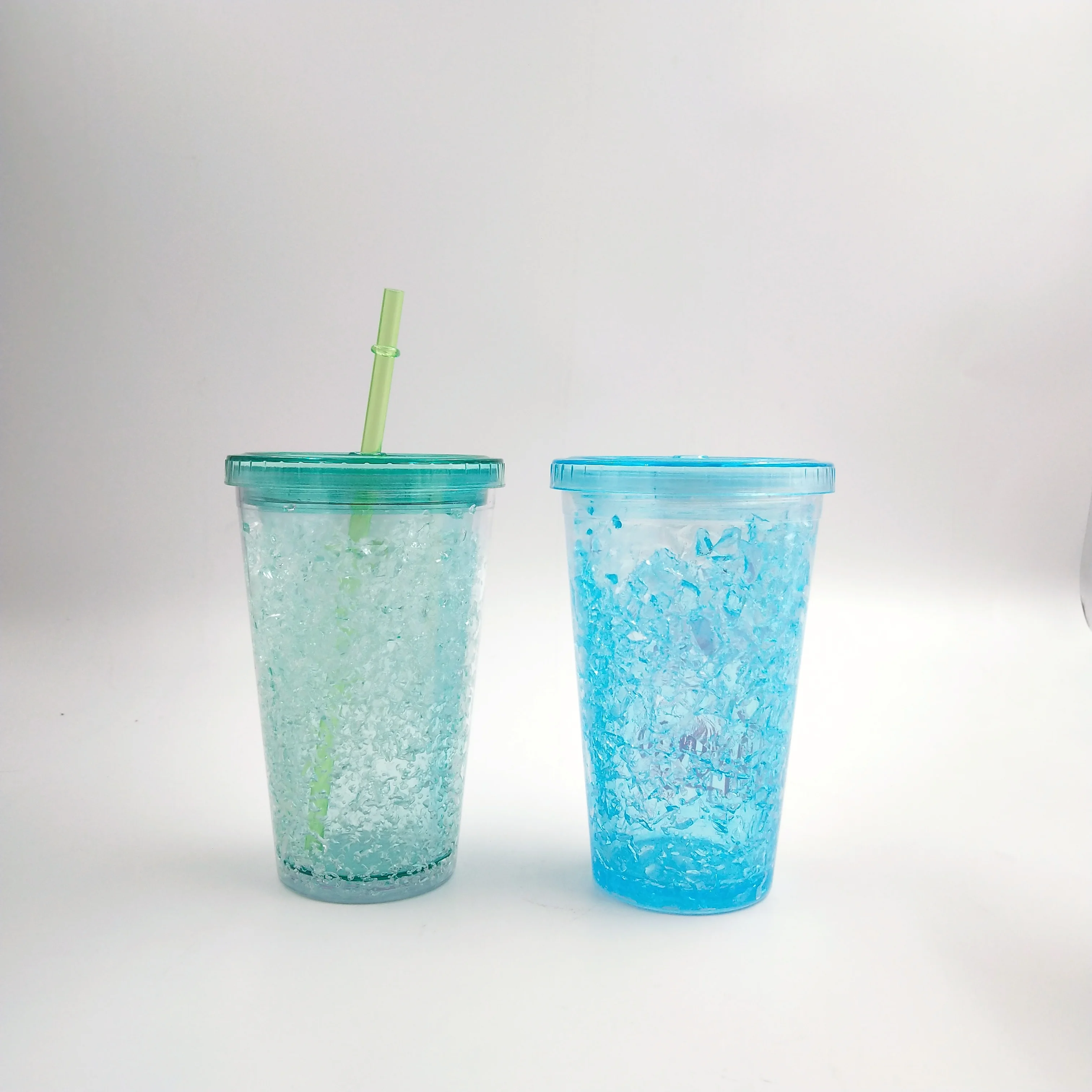 16oz Double Wall Plastic Clear Acrylic Freezer/ Gel Tumbler, View ...