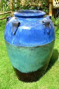 [wholesale] Tall Outdoor Glazed Jars - Tall Temple Jar 