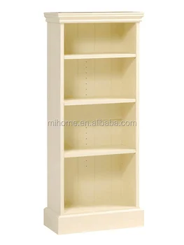 Flat Pack Tall Wooden White Bookcase Design High Quality