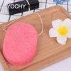 Wholesale Rose Red Oval Shaped Konjac Sponge Deeply Clean Organic Konjac Sponge Facial Cleanser Face Massager Face Sponge