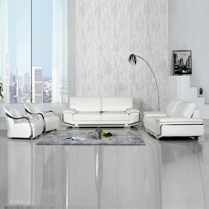 Royal Elegant Living Room Furniture Sets Full Leather Sofa Love Set ...