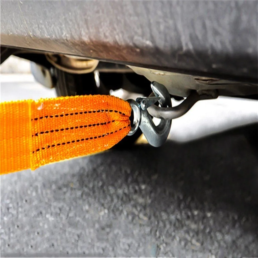 3 Tons Heavy Duty Tensioning Belts Car Stretch Towing Strap With Hooks