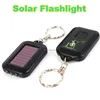 Custom Logo Solar Led Flashlight Keychain Super bright powerful led keyring rechargeable
