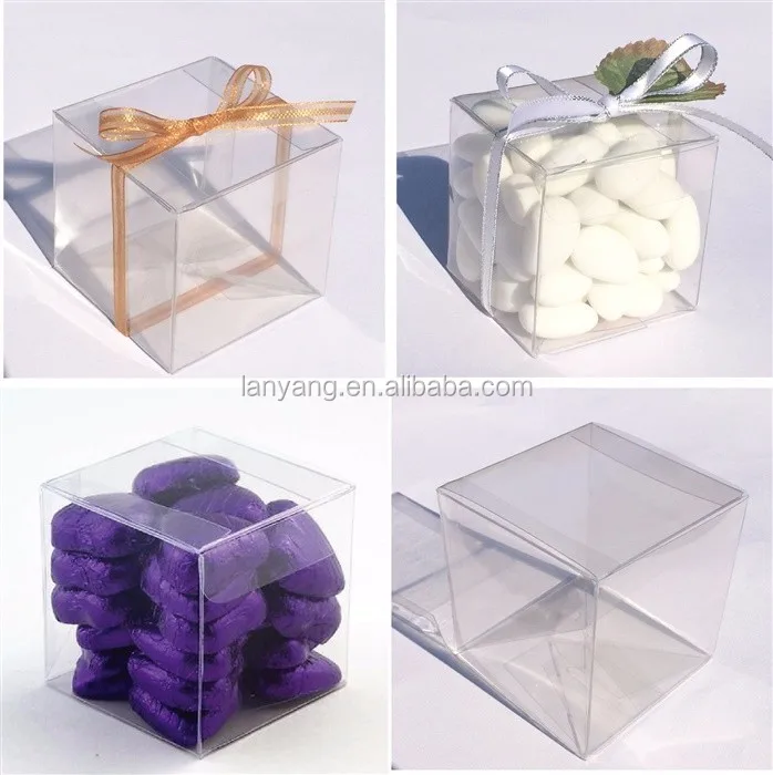 5pcs scatole CHIARA TRASPARENTE Candy Favore Cubo Cube Scatole 