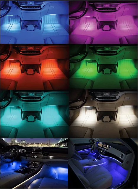 2017 Bluetooth Phone Control Rgb Color Changing Led Interior Strip Light 720lm Car Under Body Light Car Atmosphere Lights Buy Light Car Atmosphere