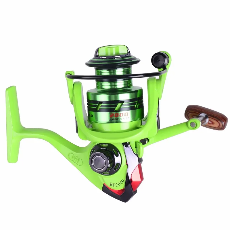 Green 12+1 BB Ratio 5.2:1 Metal Spinning Fishing Reel BF5000 Fishing Gear for Freshwater Fishing
