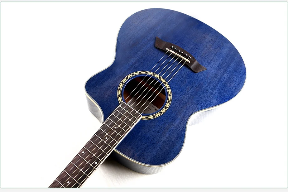 dark blue acoustic guitar