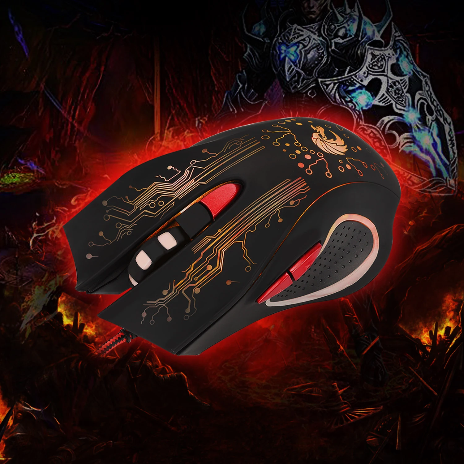 Hxsj H700 Colorful Backlight Wired Optical Gaming Mouse 6 Button