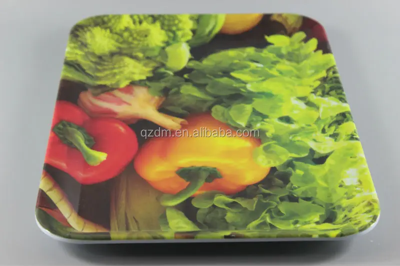 Fruit And Vegetable Print Melamine Rectangle Tray
