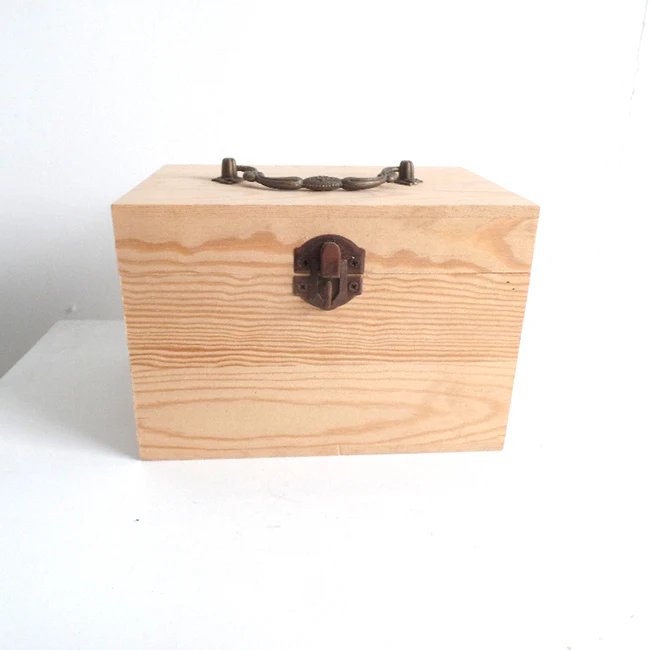 small wooden make up box with mirror