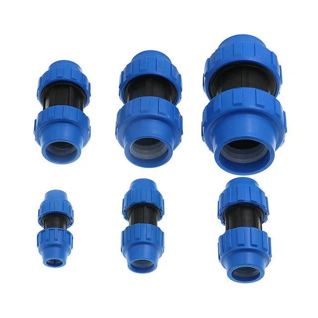 Hdpe Compression Coupler Hdpe Fittings Plastic Pp Thread Irrigation Pipe Quick Connector Hdpe 4719