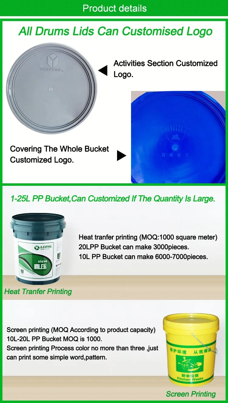 Sihai China Differences Used Plastic Packaging Pail Barrel Food Bucket