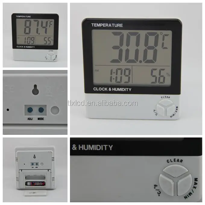 Large Digital Temperature Humidity Controller With Max/min Alarm For