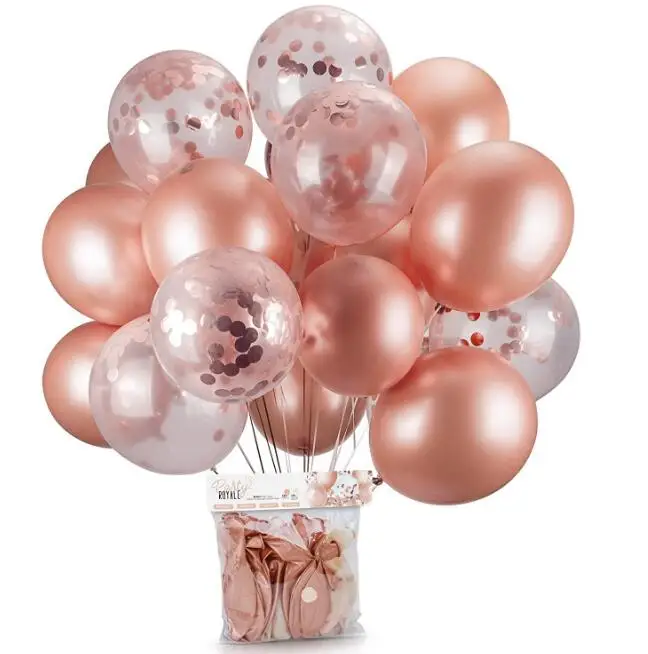 Copper Fall Autumn Spring Summer Wedding Decor Ideas Blush And Rose Gold Balloons Balloon Bouquet Bundle With Confetti Balloons Balloons Paper Party Supplies Kromasol Com