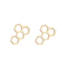 Plated 14k Gold Honey Bee Hive Earrings Studs Geometric Shaped Earrings On Sale