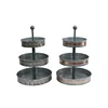 Rustic Metal Stand Party Three Tiered Platter galvanized decorative serving tray